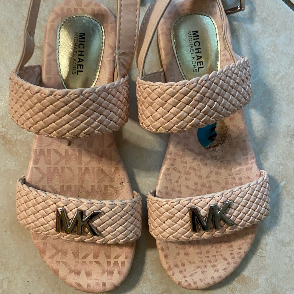 Michael Kors Rose Gold girls sandals size 2